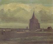Vincent Van Gogh The old Tower of Nuenen with a Ploughman (nn04) Spain oil painting artist